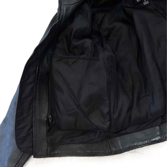 Women's Black Leather Moto Jacket Large Removable Thinsulate Liner‎ Genuine A-1 - Picture 5 of 11